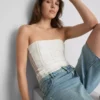 Bandeau de encaje de mezcla de algodón