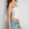 Bandeau de encaje de mezcla de algodón