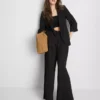 Blazer con solapas en V y textura