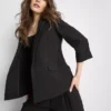 Blazer con solapas en V y textura