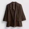 Blazer con solapas en V y textura