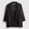 Blazer con solapas en V y textura