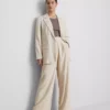Blazer de una sola fila de botones en mezcla de lino