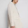 Blazer de una sola fila de botones en mezcla de lino