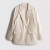 Blazer de una sola fila de botones en mezcla de lino