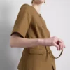 Blazer safari con cinturón de mezcla de algodón