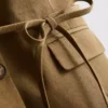 Blazer safari con cinturón de mezcla de algodón