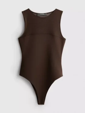 Body sin mangas con inserciones de malla