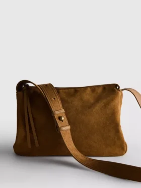 Bolso bandolera plegable de ante «The Edit»