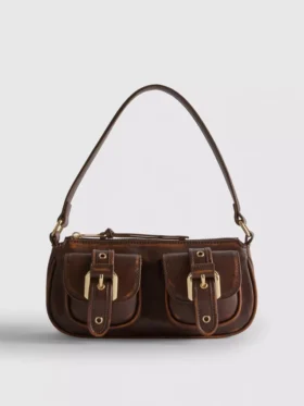 Bolso de hombro con bolsillo y hebilla
