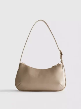 Bolso de hombro curvo de imitación de piel