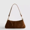 Bolso de hombro de ante sintético