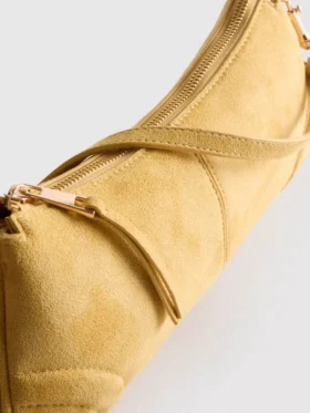 Bolso de hombro de ante sintético