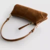 Bolso de hombro de ante sintético