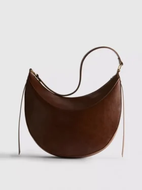 Bolso de hombro tipo «luna» de ante sintético