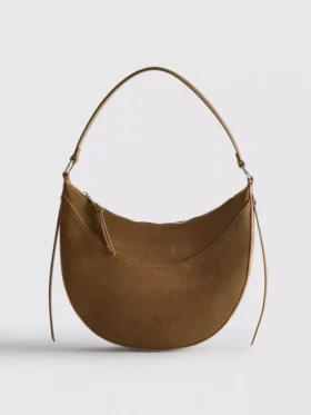 Bolso de hombro tipo «luna» de ante sintético