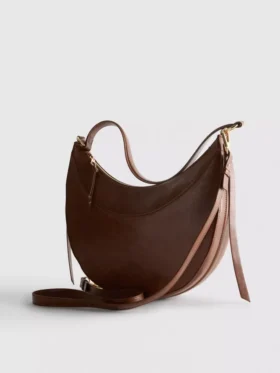 Bolso de hombro tipo «luna» de ante sintético
