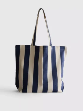 Bolso de lona a rayas