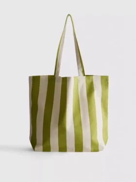 Bolso de lona a rayas