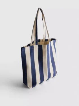 Bolso de lona a rayas