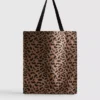 Bolso de lona con estampado de leopardo