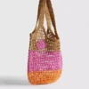 Bolso de paja con estampado de flores
