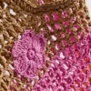 Bolso de paja con estampado de flores