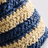 Bolso de rafia a rayas con asas para el hombro