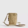 Bolso para móvil tejido con abalorios