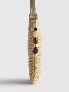 Bolso para móvil tejido con abalorios