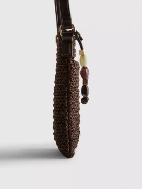 Bolso para móvil tejido con abalorios