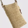 Bolso para móvil tejido con abalorios