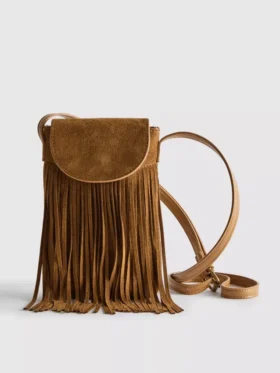 Bolso porta móvil con flecos