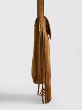 Bolso porta móvil con flecos