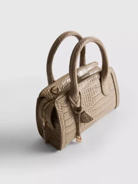 Bolso tipo tote con efecto cocodrilo