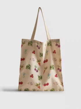 Bolso tote con estampado vegetal