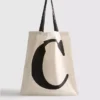 Bolso tote con iniciales
