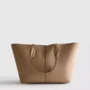 Bolso tote con panel de ante sintético
