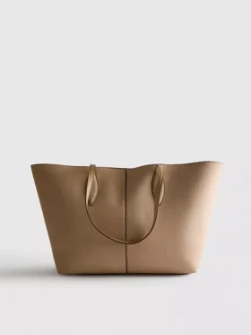 Bolso tote con panel de ante sintético