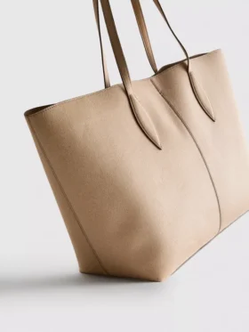 Bolso tote con panel de ante sintético