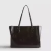 Bolso tote de imitación de piel con efecto craquelado