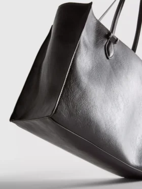 Bolso tote de imitación de piel con efecto craquelado