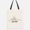 Bolso tote urbano de algodón con estampado gráfico