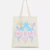 Bolso tote urbano de algodón con estampado gráfico