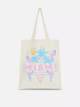 Bolso tote urbano de algodón con estampado gráfico