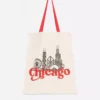 Bolso tote urbano de algodón con estampado gráfico