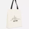 Bolso tote urbano de algodón con estampado gráfico