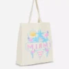 Bolso tote urbano de algodón con estampado gráfico