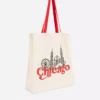 Bolso tote urbano de algodón con estampado gráfico