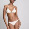 Braguita de bikini con bordado de conchas y lazo lateral